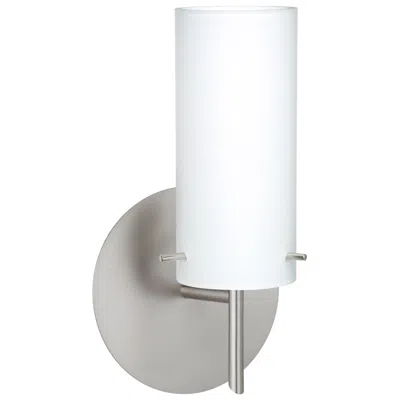 Besa Copa 9 3/4" High Opal Matte/satin Nickel Wall Light In Gray