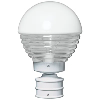 Besa Costaluz 12 1/2" High White/clear Outdoor Post Light - Made To Order In Gray