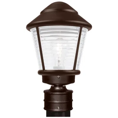 Besa Costaluz 3100 Series 14" High Bronze/frost Outdoor Post Light In Brown