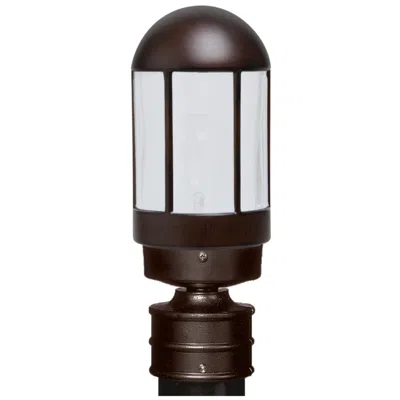 Besa Costaluz 3151 Series 13" High Bronze/frost Outdoor Post Light In Brown