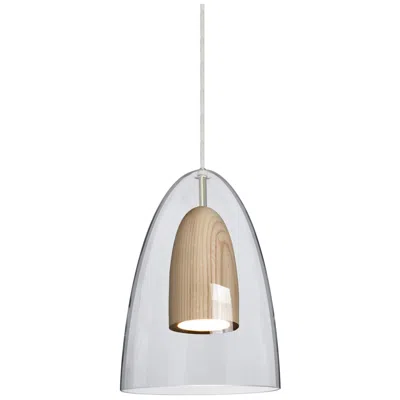 Besa Dano 9"w Satin Nickel And Clear Glass Led Mini Pendant - Made To Order
