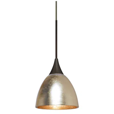 Besa Divi 3 1/4" Wide Gold Foil/bronze Mini Pendant