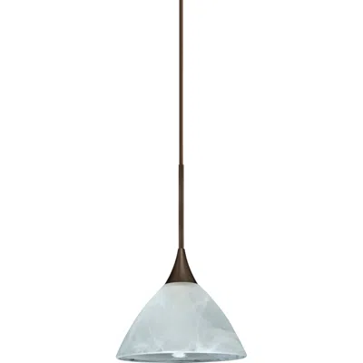 Besa Domi 5" Wide Bronze Marble Glass Mini Pendant - Made To Order
