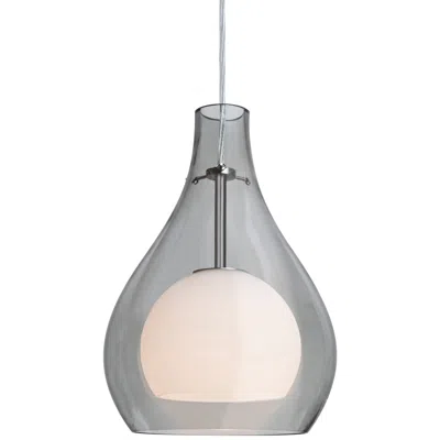 Besa Elle 11 8"w Satin Nickel Gray Glass Led Mini Pendant - Made To Order