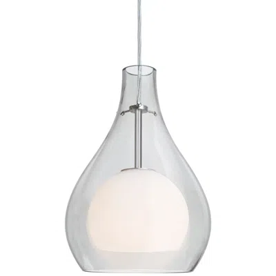 Besa Elle 8" Wide Satin Nickel Clear Glass Led Mini Pendant - Made To Order