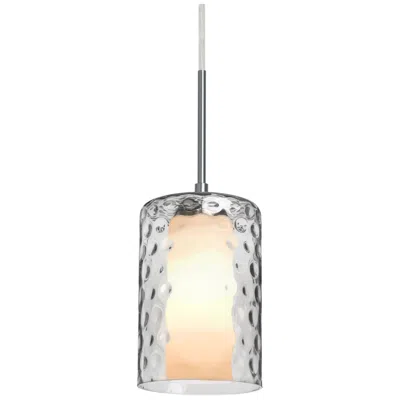 Besa Esa 4 3/4" Wide Clear And Satin Nickel Mini Pendant - Made To Order In Transparent