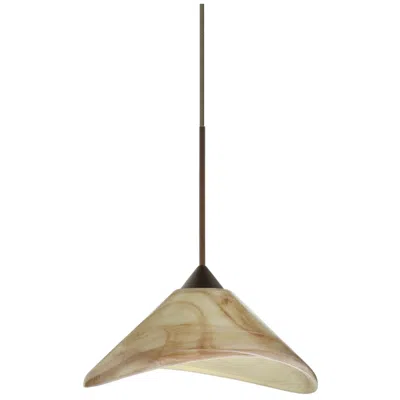 Besa Hoppi 7 1/2" Wide Mocha/bronze Cord Pendant - Made To Order In Brown