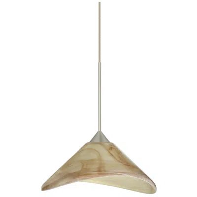 Besa Hoppi 7 1/2" Wide Mocha/satin Nickel Mini Pendant - Made To Order