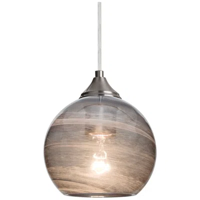Besa Jilly 6 1/2" Satin Nickel Smoke Art Glass Modern Pendant Made To Order