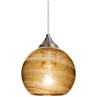 Besa Jilly Pendant 6.5 Wide Satin Nickel Finish - Made To Order In Brown