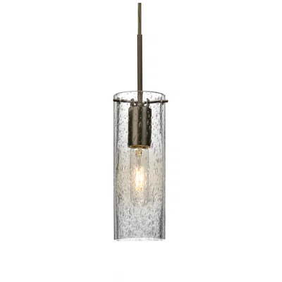 Besa Juni 10 3 1/2" Wide Modern Clear Glass Cylinder Mini Pendant In Multi