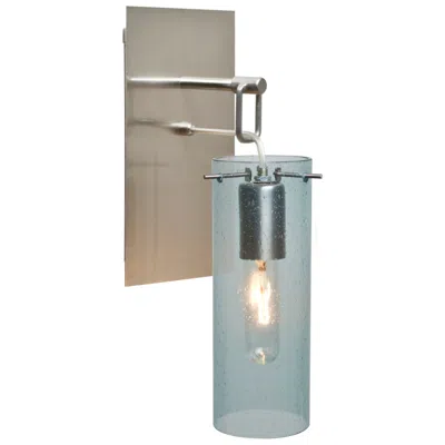 Besa Juni 10" High Blue Bubble/satin Nickel Wall Light