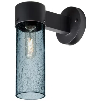 Besa , Juni 10 Outdoor Sconce, Blue Bubble, Black Finish, 1x60w Medium Base