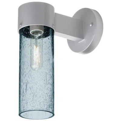 Besa , Juni 10 Outdoor Sconce, Blue Bubble, Silver Finish, 1x60w Medium Base