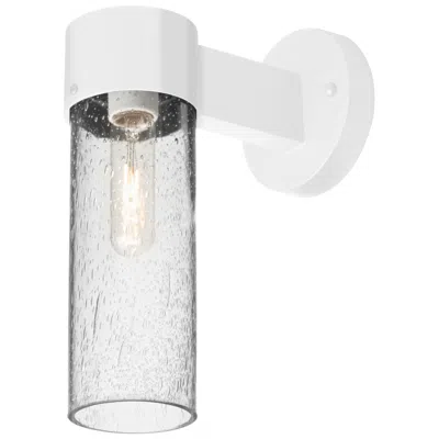 Besa , Juni 10 Outdoor Sconce, Clear Bubble, White Finish, 1x60w Medium Base