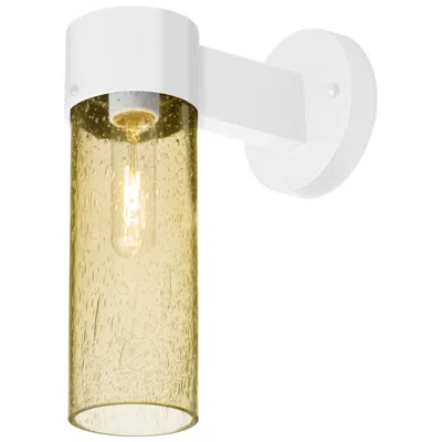 Besa , Juni 10 Outdoor Sconce, Gold Bubble, White Finish, 1x60w Medium Base