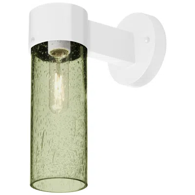 Besa , Juni 10 Outdoor Sconce, Moss Bubble, White Finish, 1x60w Medium Base In Green