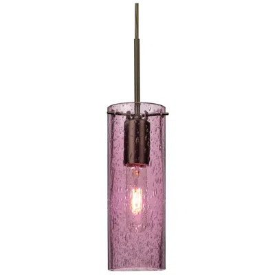 Besa Juni 10 Pendant 3.5 Wide Satin Nickel Finish In Purple