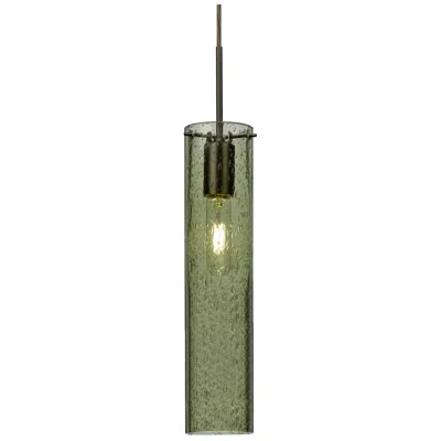 Besa Juni 16 3 1/2" Wide Bronze And Moss Glass Mini Pendant In Gray