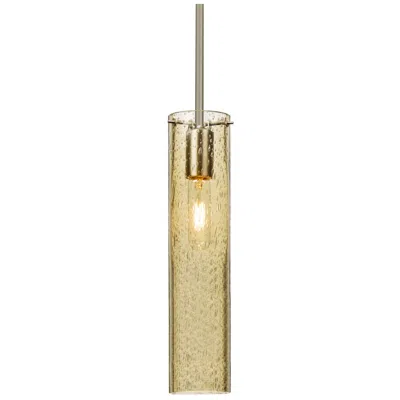 Besa Juni 16 3 1/2" Wide Gold Glass Satin Nickel Mini Pendant