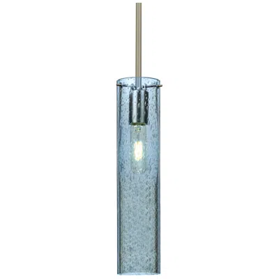 Besa Juni 16 3 1/2"w Blue Glass Satin Nickel Mini Pendant - Made To Order