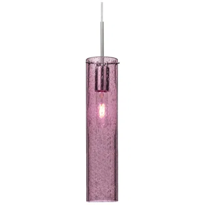 Besa Juni 16 3 1/2"w Plum Glass Satin Nickel Mini Pendant In Pink