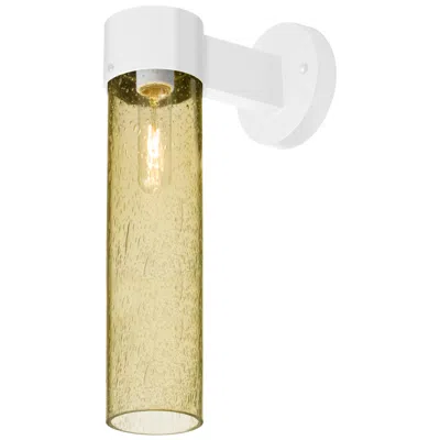 Besa , Juni 16 Outdoor Sconce, Gold Bubble, White Finish, 1x60w Medium Base