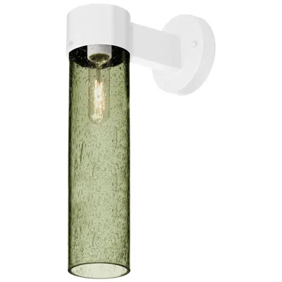 Besa , Juni 16 Outdoor Sconce, Moss Bubble, White Finish, 1x60w Medium Base In Green