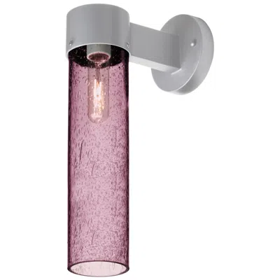 Besa , Juni 16 Outdoor Sconce, Plum Bubble, Silver Finish, 1x60w Medium Base In Pink