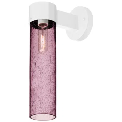 Besa , Juni 16 Outdoor Sconce, Plum Bubble, White Finish, 1x60w Medium Base