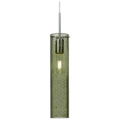 Besa Juni 16 Pendant 3.5 Wide Satin Nickel Finish In Green