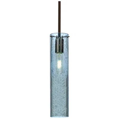 Besa Juni 16 Pendant 3.5 Wide Satin Nickel Finish - Made To Order In Blue