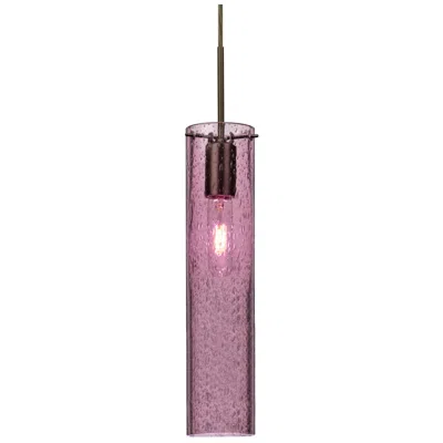 Besa Juni 16 Pendant 3.5 Wide Satin Nickel Finish In Purple