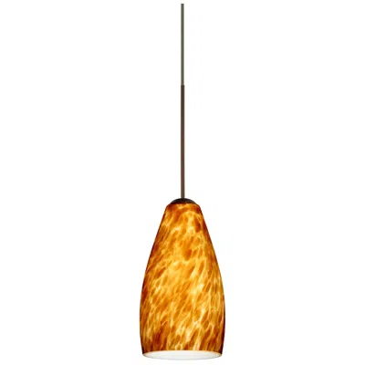 Besa Karli 4" Wide Amber Cloud/bronze Mini Pendant Light - Made To Order
