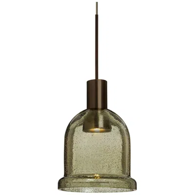 Besa Kiba Pendant 3.5 Wide Bronze Finish - Made To Order In Green