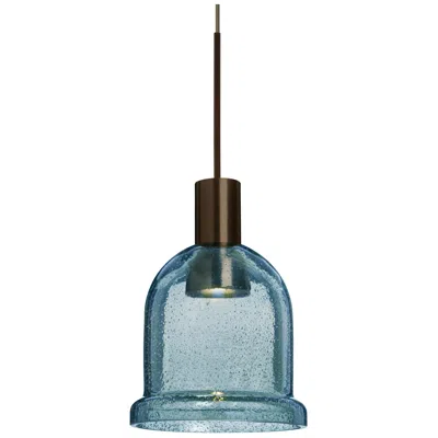 Besa Kiba Pendant 3.5 Wide Bronze Finish - Made To Order In Blue