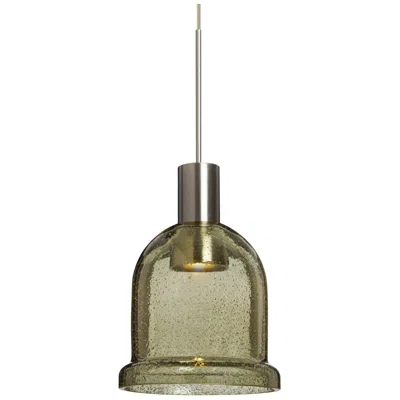Besa Kiba Pendant 3.5 Wide Satin Nickel Finish - Made To Order In Green