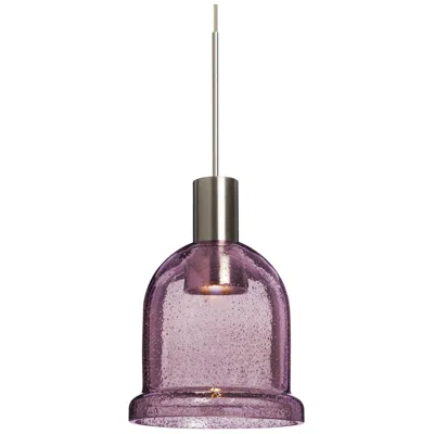 Besa Kiba Pendant 3.5 Wide Satin Nickel Finish - Made To Order In Purple