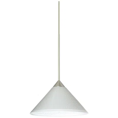 Besa Kona 5 1/2"w White Starpoint/satin Nickel Mini Pendant Made To Order