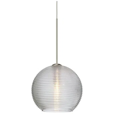 Besa Kristall 6 Pendant 6 Wide Satin Nickel Finish - Made To Order In Gray