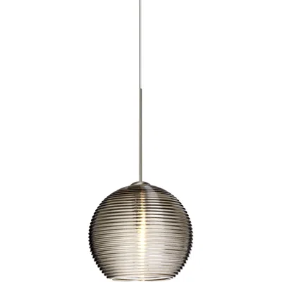 Besa Kristall 6" Wide Satin Nickel Smoke Glass Mini Pendant - Made To