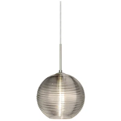 Besa Kristall 8" Wide Smoke/satin Nickel Pendant - Made To Order In Gray