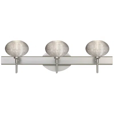 Besa Lasso 22 1/2" Wide Glitter/satin Nickel 3-light Bath Light