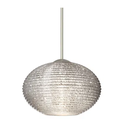 Besa Lasso 4 3/4" Wide Glitter/satin Nickel Led Mini Pendant Made To Order In Brown