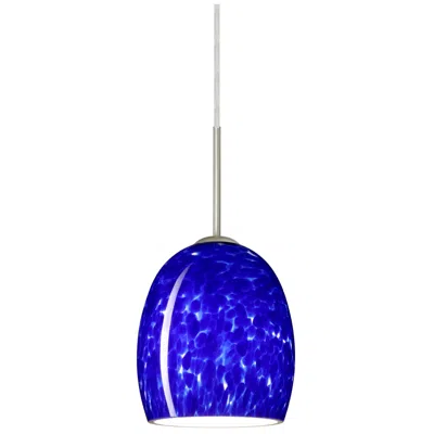 Besa Lucia 6"w Blue Cloud And Satin Nickel Led Mini Pendant Made To Order