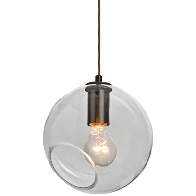 Besa Maestro 8 8"w Bronze And Clear Glass Mini Pendant Light In Gray