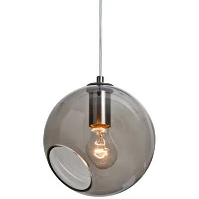 Besa Maestro 8 8"w Satin Nickel And Smoke Glass Mini Pendant Made To Order