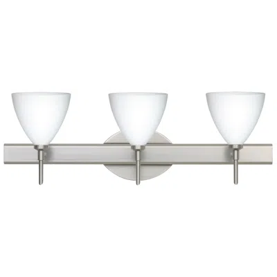 Besa Mia 22 1/2" Wide Opal Matte/satin Nickel 3-light Bath Light