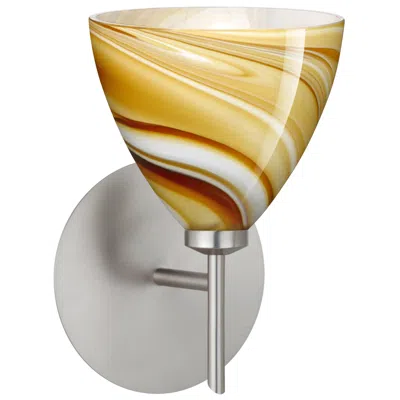 Besa Mia 8 1/2" High Honey/satin Wall Sconce - Made To Order In Silver