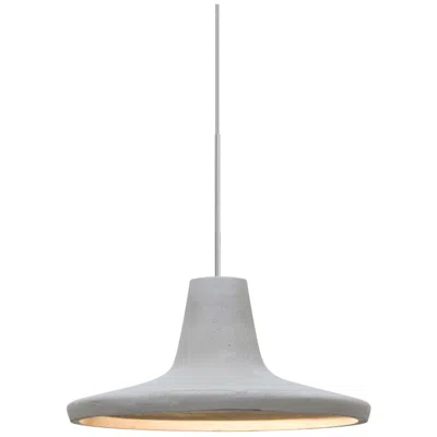 Besa Modus 9"w Satin Nickel Natural Concrete Led Mini Pendant - Made To Order